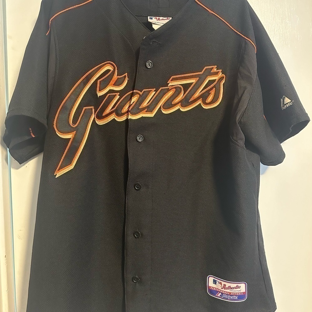 Vintage Majestic Collection San Francisco Giants  Jersey Men- L Black SCRIPT
